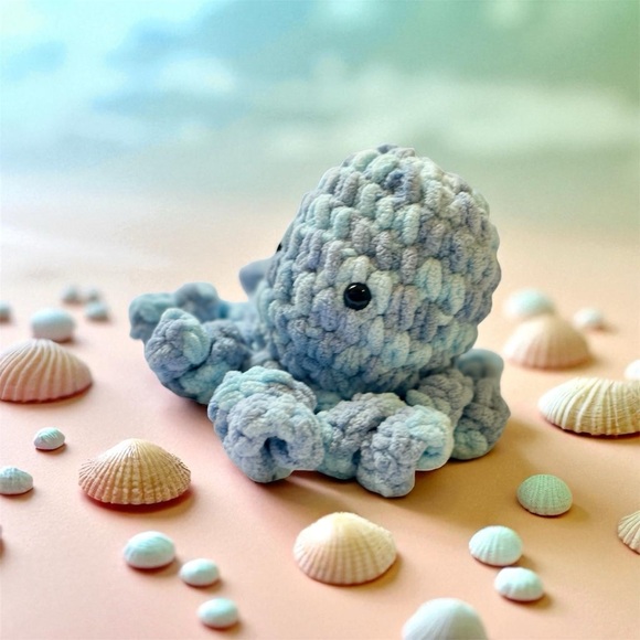 Handmade crochet octopus desk buddy - Picture 3 of 6